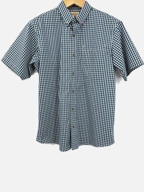 RedHead Bass Pro Shops Blue Teal Gingham Button Down Cotton Shirt Men’s Large